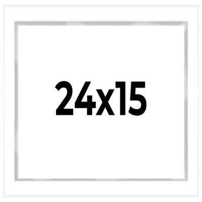24x15 Shadow Box White Display Frame 1 Inch Deep | 1.5 Inch Wide Moulding | Includes Shatter Resistant Acrylic Plexiglass, Acid-Free Backing and Hanging Hardware