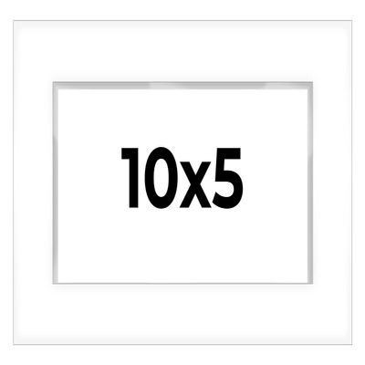 10x5 Shadow Box White Display Frame 1 Inch Deep | 1.5 Inch Wide Moulding | Includes Shatter Resistant Acrylic Plexiglass, Acid-Free Backing and Hanging Hardware - 10x5 Inch Frame