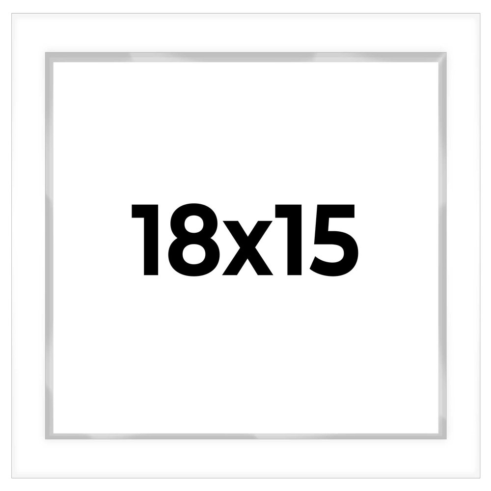 18x15 Shadow Box White Display Frame 1 Inch Deep | 1.5 Inch Wide Moulding | Includes Shatter Resistant Acrylic Plexiglass, Acid-Free Backing and Hanging Hardware