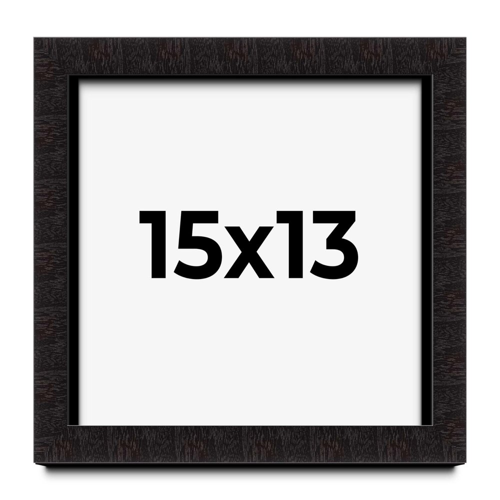 15x13 Shadow Box Brown Solid Wood Display Frame | 1 Inch Deep | 1.375 Inch Moulding Width | Includes Shatter Resistant Acrylic Plexiglass, Backing and Hanging Hardware
