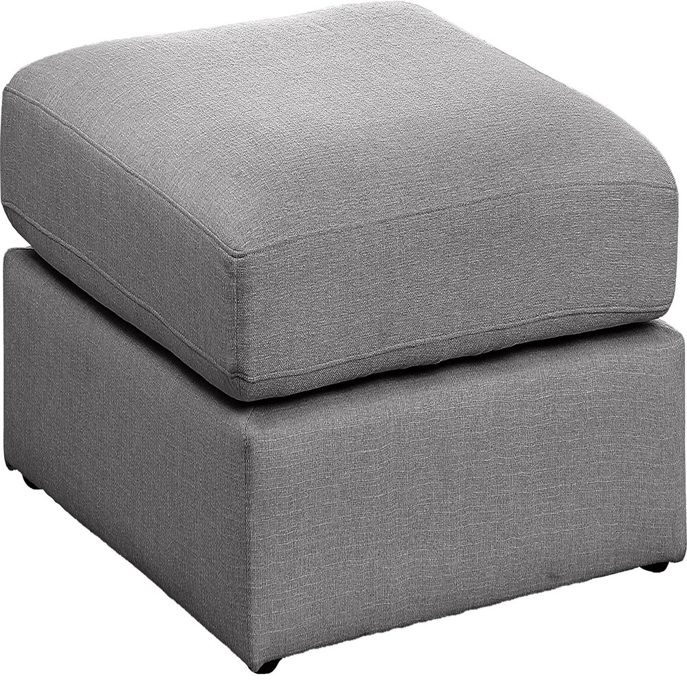 Meridian Furniture 681Grey-Ott Beckham Collection Modern | Contemporary Linen Textured Polyester Modular Component, Grey, 38" W x 38" D x 18" H