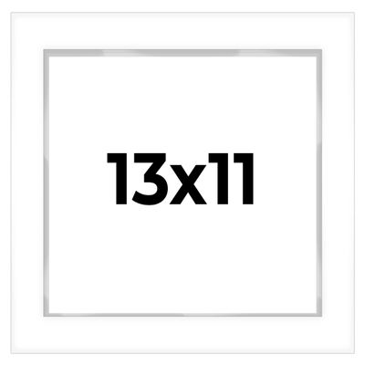 13x11 Shadow Box White Display Frame 1 Inch Deep | 1.5 Inch Wide Moulding | Includes Shatter Resistant Acrylic Plexiglass, Acid-Free Backing and Hanging Hardware