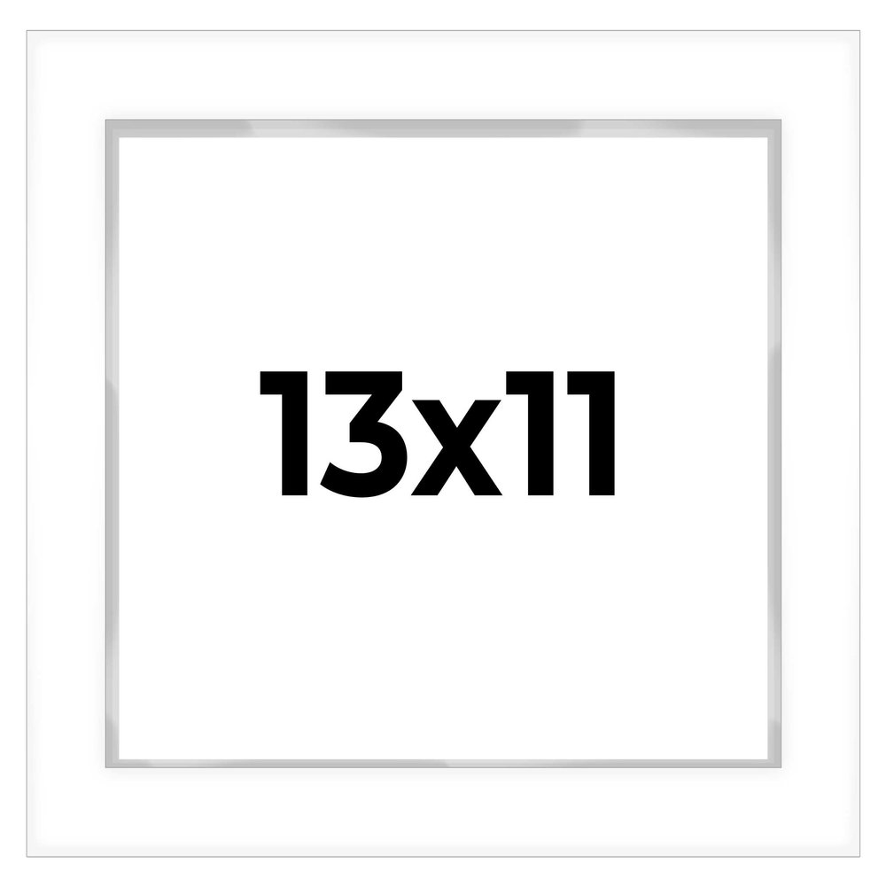 13x11 Shadow Box White Display Frame 1 Inch Deep | 1.5 Inch Wide Moulding | Includes Shatter Resistant Acrylic Plexiglass, Acid-Free Backing and Hanging Hardware