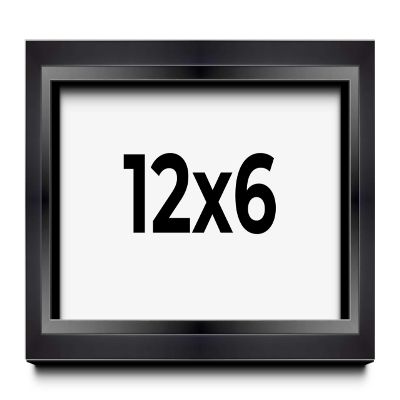 12x6 Shadow Box Black Beveled Display Frame | 1.5 Inch Deep | 0.75 Inch Moulding Width | Includes Shatter Resistant Acrylic Plexiglass, Backing and Hanging Hardware