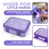 Bento Box with Stainless Steel Thermo, Insulated Lunch Bag, Ice Pack Set for Kids - 5 Compartments, Lunches or Snack Container for Girls, Toddlers Daycare Pre-School, Kindergarten Purple Unicorn view 3
