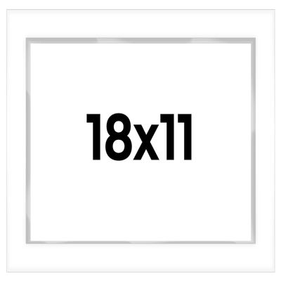 18x11 Shadow Box White Display Frame 1 Inch Deep | 1.5 Inch Wide Moulding | Includes Shatter Resistant Acrylic Plexiglass, Acid-Free Backing and Hanging Hardware