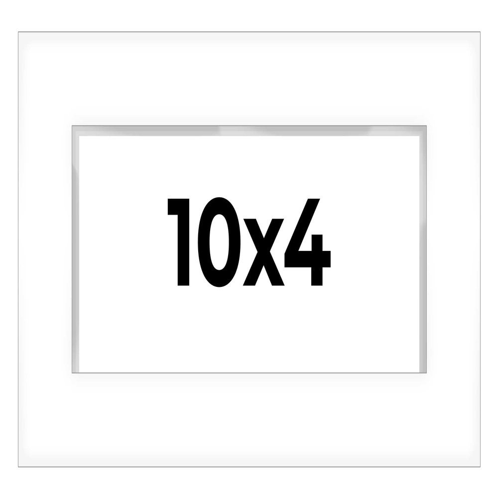 10x4 Shadow Box White Display Frame 1 Inch Deep | 1.5 Inch Wide Moulding | Includes Shatter Resistant Acrylic Plexiglass, Acid-Free Backing and Hanging Hardware - 10x4 Inch Frame
