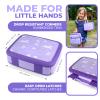 Bento Box with Insulated Lunch Bag, Ice Pack & Water Bottle Set for Kids - 5 Compartments, Lunches or Snack Container Girls, Toddlers Daycare Pre-School, Kindergarten Purple Unicorn view 3