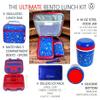 Bento Box with Thermo Stainless Steel Food Jar for Hot-Cold Food or Soup, Insulated Lunch Bag & Ice Pack Set for Kids or Toddlers. Ages 3-7, Blue Space Rockets view 2