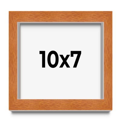 10x7 Frame Brown Traditional Honey Pecan Solid Wood Picture Frame | 0.875 Inch Moulding Width | 0.875 Rabbet Depth | with UV Acrylic Plexiglass, Foam Board Backing & Hanging Hardware Included