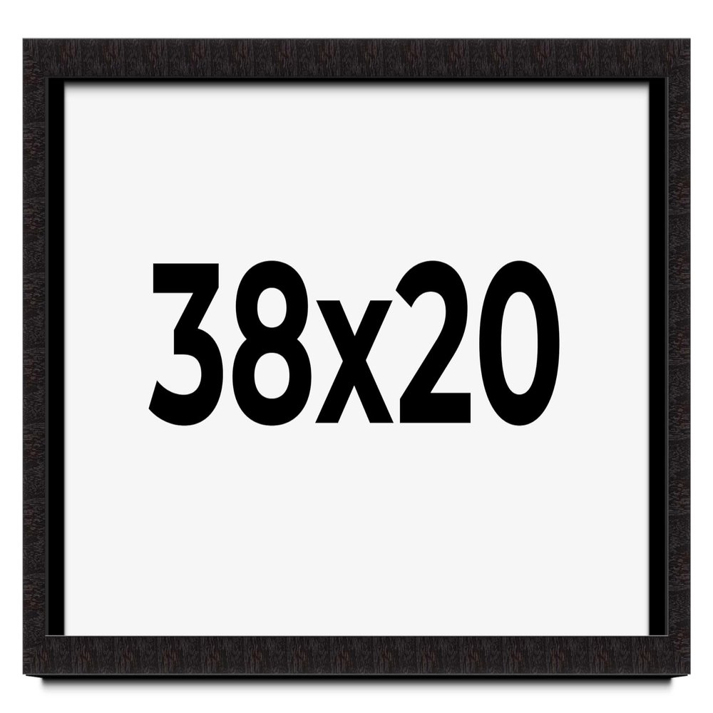 38x20 Shadow Box Brown Solid Wood Display Frame | 1 Inch Deep | 1.375 Inch Moulding Width | Includes Shatter Resistant Acrylic Plexiglass, Backing and Hanging Hardware