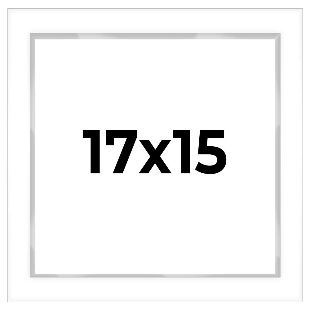 17x15 Shadow Box White Display Frame 1 Inch Deep | 1.5 Inch Wide Moulding | Includes Shatter Resistant Acrylic Plexiglass, Acid-Free Backing and Hanging Hardware