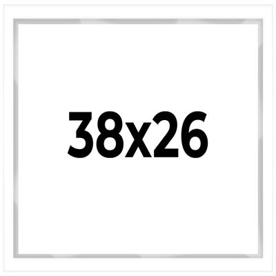 38x26 Shadow Box White Display Frame 1 Inch Deep | 1.5 Inch Wide Moulding | Includes Shatter Resistant Acrylic Plexiglass, Acid-Free Backing and Hanging Hardware