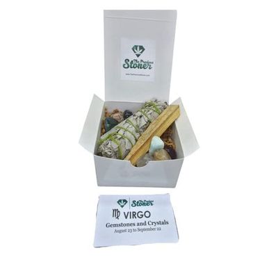 Virgo Zodiac Crystals Smudge Kit Palo Santo Selenite Sage Virgo Stones Set Virgo Crystals and Gemstones Set Zodiac Virgo Crystals Gift Set