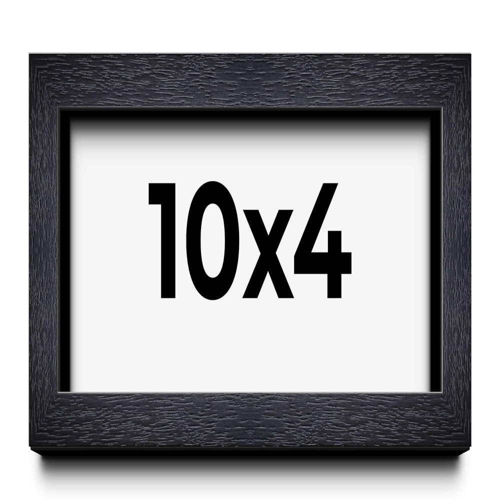 10x4 Shadow Box Black Farmhouse Wood Texture Display Frame | 1 Inch Deep | 0.75 Inch Moulding Width | Includes Shatter Resistant Acrylic Plexiglass, Backing & Hanging Hardware