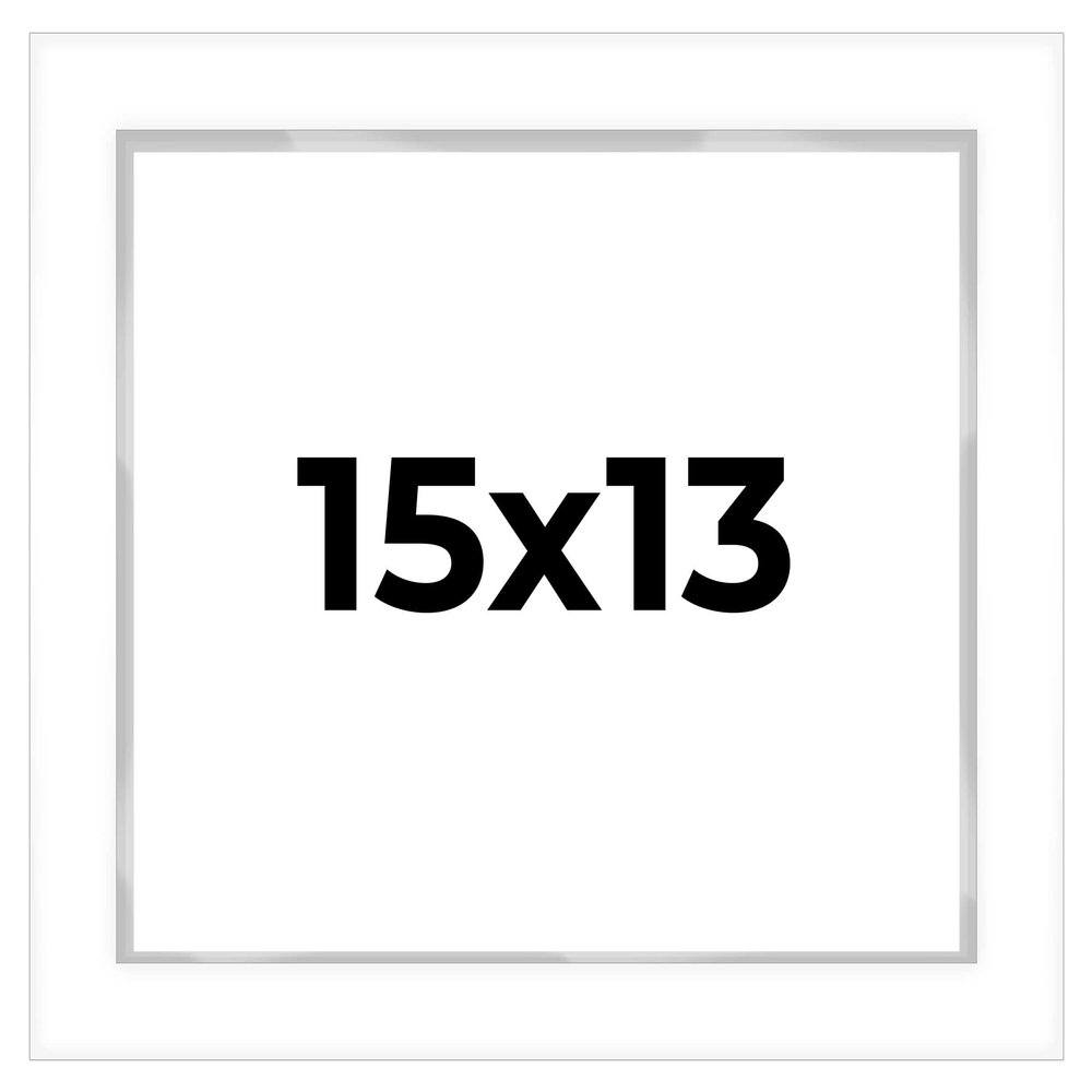 15x13 Shadow Box White Display Frame 1 Inch Deep | 1.5 Inch Wide Moulding | Includes Shatter Resistant Acrylic Plexiglass, Acid-Free Backing and Hanging Hardware