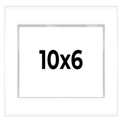 10x6 Shadow Box White Display Frame 1 Inch Deep | 1.5 Inch Wide Moulding | Includes Shatter Resistant Acrylic Plexiglass, Acid-Free Backing and Hanging Hardware