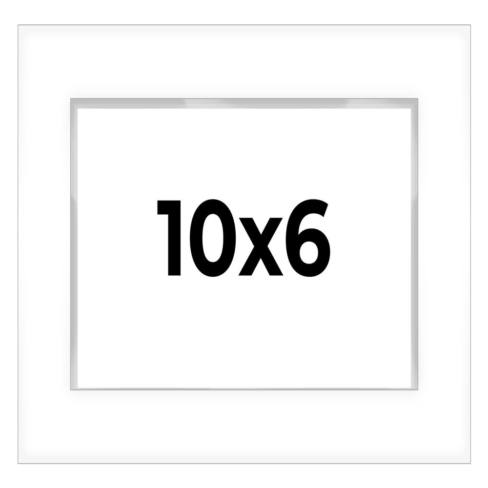 10x6 Shadow Box White Display Frame 1 Inch Deep | 1.5 Inch Wide Moulding | Includes Shatter Resistant Acrylic Plexiglass, Acid-Free Backing and Hanging Hardware