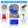 Bento Box with Insulated Lunch Bag, Ice Pack & Water Bottle Set for Kids - 5 Compartments Removable Tray Lunches or Snack Container Boys Toddlers Daycare Pre-School, Blue Pirates view 2
