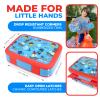Bento Box with Insulated Lunch Bag, Ice Pack & Water Bottle Set for Kids - 5 Compartments Removable Tray Lunches or Snack Container Boys Toddlers Daycare Pre-School, Blue Pirates view 3