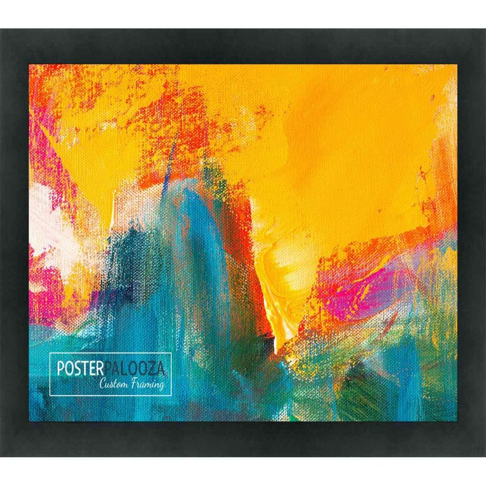Poster Palooza 28x21 Contemporary Black Complete Wood Picture Frame with UV Acrylic Plexiglass, Foam Board Backing & Hardware Included