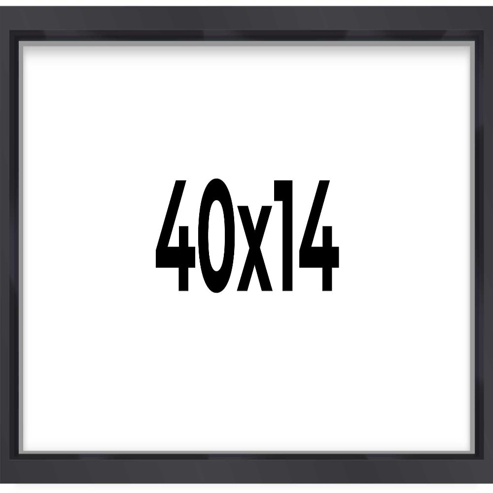 14x40 Shadow Box Frame Contemporary Black | 3/4" Depth of Usable Space| Interior Size 14x40 or 40x14 Inches| UV Resistant Acrylic, Acid-Free Backing, Wall Hangers | Made in USA