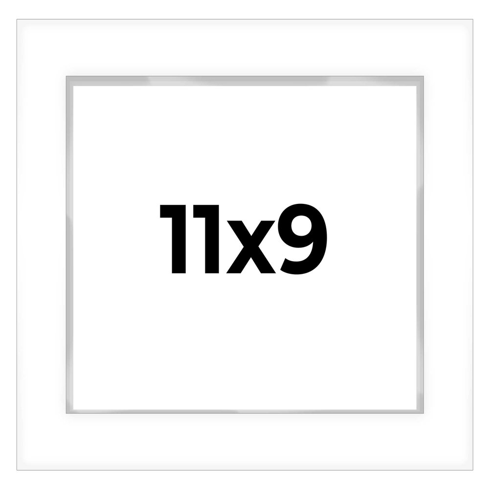 11x9 Shadow Box White Display Frame 1 Inch Deep | 1.5 Inch Wide Moulding | Includes Shatter Resistant Acrylic Plexiglass, Acid-Free Backing and Hanging Hardware