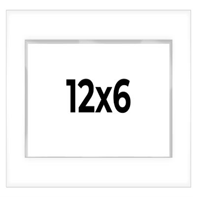 12x6 Shadow Box White Display Frame 1 Inch Deep | 1.5 Inch Wide Moulding | Includes Shatter Resistant Acrylic Plexiglass, Acid-Free Backing and Hanging Hardware