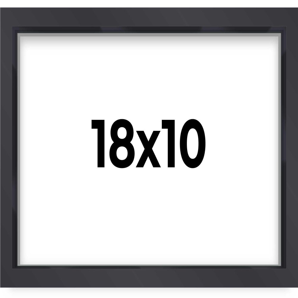 10x18 Shadow Box Frame Contemporary Black | 3/4" Depth of Usable Space| Interior Size 10x18 or 18x10 Inches| UV Resistant Acrylic, Acid-Free Backing, Wall Hangers | Made in USA