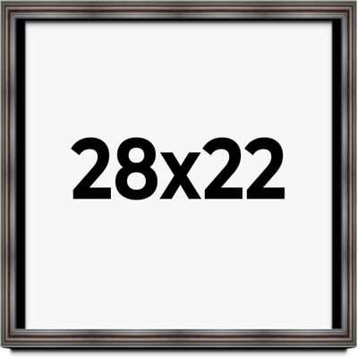 28x22 Shadow Box Brown Old World Walnut Burl Display Frame | 2.5 Inches Deep | 1.25 Inch Moulding Width | Includes Shatter Resistant Acrylic Plexiglass, Backing and Hanging Hardware