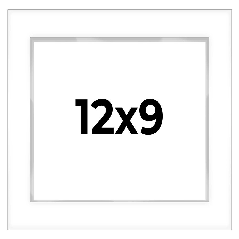 12x9 Shadow Box White Display Frame 1 Inch Deep | 1.5 Inch Wide Moulding | Includes Shatter Resistant Acrylic Plexiglass, Acid-Free Backing and Hanging Hardware
