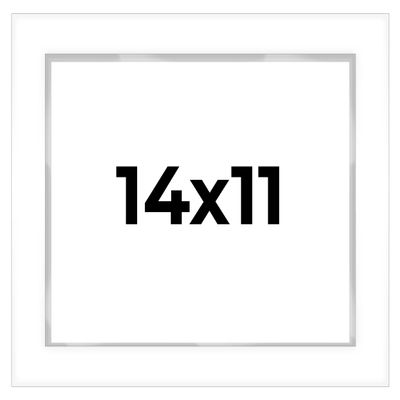 14x11 Shadow Box White Display Frame 1 Inch Deep | 1.5 Inch Wide Moulding | Includes Shatter Resistant Acrylic Plexiglass, Acid-Free Backing and Hanging Hardware