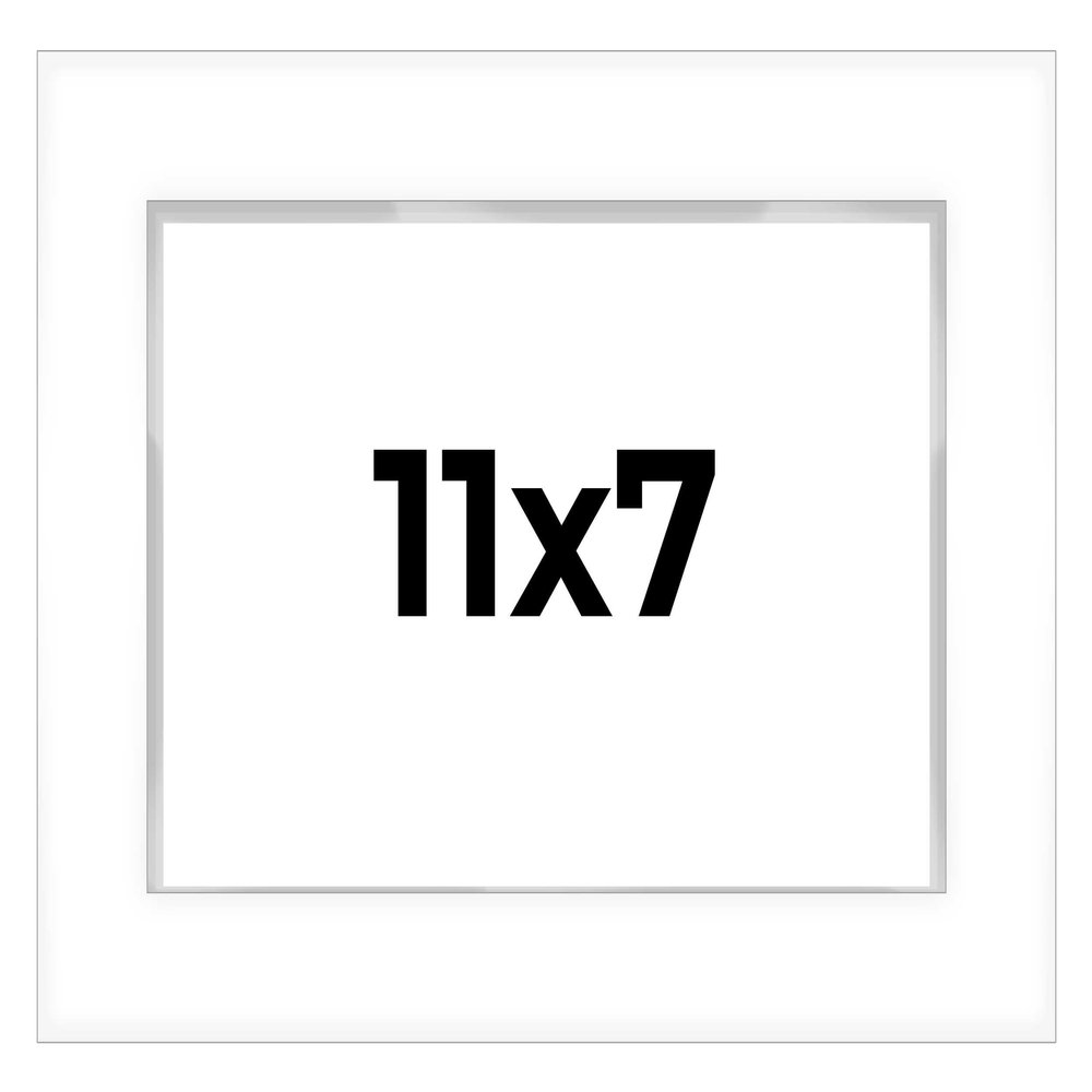 11x7 Shadow Box White Display Frame 1 Inch Deep | 1.5 Inch Wide Moulding | Includes Shatter Resistant Acrylic Plexiglass, Acid-Free Backing and Hanging Hardware