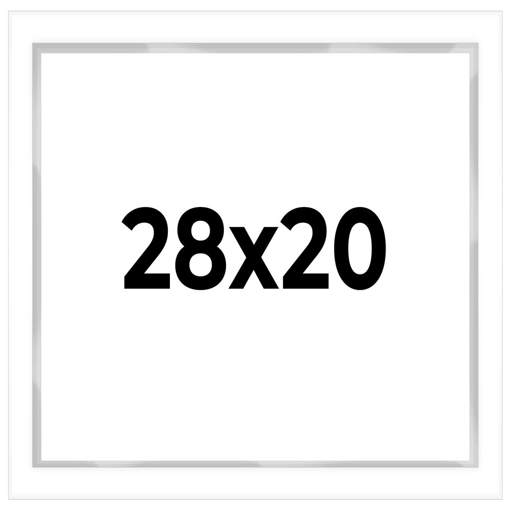 28x20 Shadow Box White Display Frame 1 Inch Deep | 1.5 Inch Wide Moulding | Includes Shatter Resistant Acrylic Plexiglass, Acid-Free Backing and Hanging Hardware