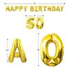 Beistle Happy 50th Birthday Balloon Banner Decorations Mylar Foil Inflatable Hanging Letters Party Supplies, 14.5"-25" x 180", Gold view 2