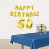 Beistle Happy 50th Birthday Balloon Banner Decorations Mylar Foil Inflatable Hanging Letters Party Supplies, 14.5"-25" x 180", Gold view 3