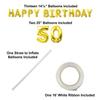 Beistle Happy 50th Birthday Balloon Banner Decorations Mylar Foil Inflatable Hanging Letters Party Supplies, 14.5"-25" x 180", Gold view 4