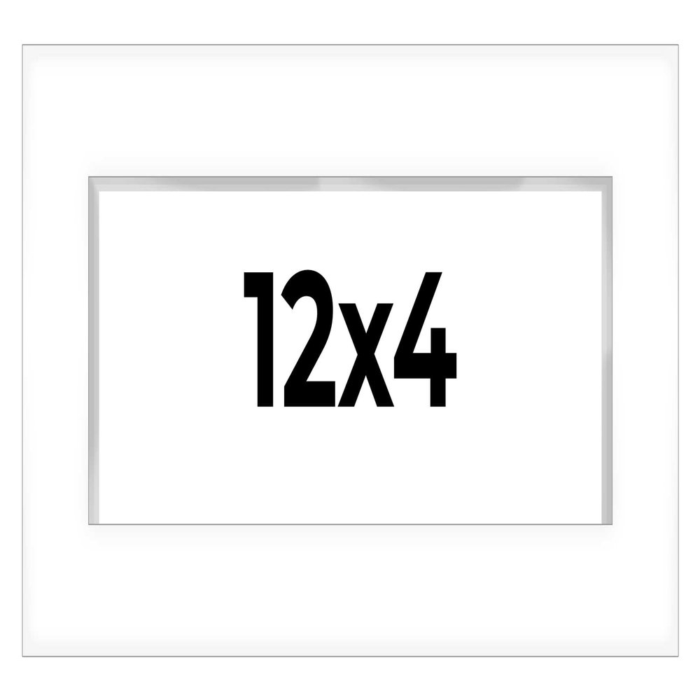 12x4 Shadow Box White Display Frame 1 Inch Deep | 1.5 Inch Wide Moulding | Includes Shatter Resistant Acrylic Plexiglass, Acid-Free Backing and Hanging Hardware - 12x4 Inch Frame
