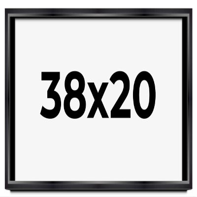 38x20 Shadow Box Black Beveled Display Frame | 1.5 Inches Deep | 1 Inch Wide Moulding | Includes Shatter Resistant Acrylic Plexiglas, Acid-Free Backing and Hanging Hardware