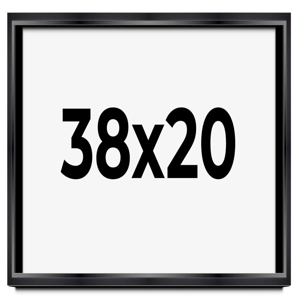 38x20 Shadow Box Black Beveled Display Frame | 1.5 Inches Deep | 1 Inch Wide Moulding | Includes Shatter Resistant Acrylic Plexiglas, Acid-Free Backing and Hanging Hardware