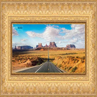 Poster Palooza 40x13.5 Ornate Gold Complete Wood Panoramic Frame with UV Acrylic Plexiglass, Foam Board Backing & Hardware Included