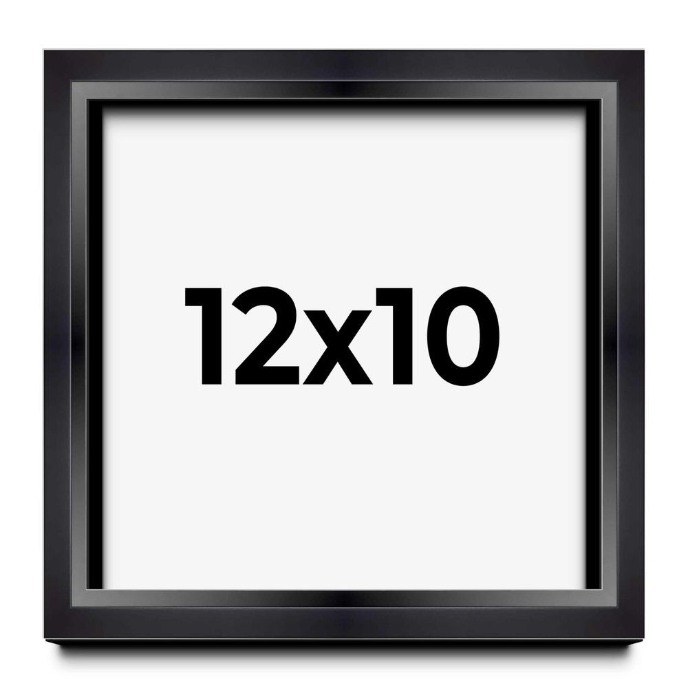 12x10 Shadow Box Black Beveled Display Frame | 1.5 Inch Deep | 0.75 Inch Moulding Width | Includes Shatter Resistant Acrylic Plexiglass, Backing and Hanging Hardware