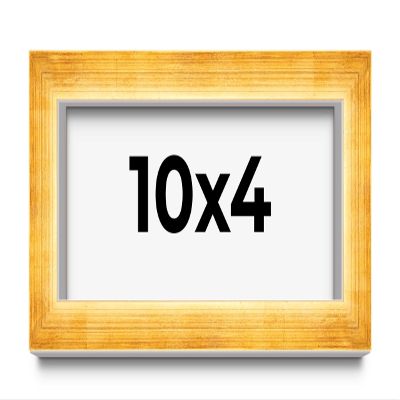 10x4 Shadow Box Vintage Gold Leaf Block Display Frame | Solid Wood 1.5 Inches Deep | 1 Inch Mouding Width | Includes Shatter Resistant Acrylic Plexiglass, Backing and Hanging Hardware