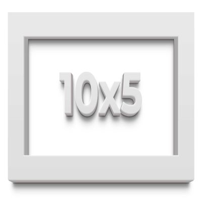 10x5 Shadow Box White High Gloss Solid Wood Display Frame | 1.5 Inches Deep | 1 Inch Moulding Width | Includes Shatter Resistant Acrylic Plexiglass, Backing and Hanging Hardware