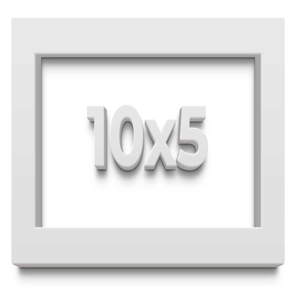 10x5 Shadow Box White High Gloss Solid Wood Display Frame | 1.5 Inches Deep | 1 Inch Moulding Width | Includes Shatter Resistant Acrylic Plexiglass, Backing and Hanging Hardware