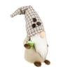 14" Beige Plaid Coffee Bean Gnome with Coffee Cup view 3