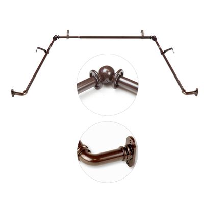 5/8 inch Blackout Bay Curtain Rod 20"-36", 38"-72" - Cocoa
