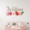 CuteDecals Flower Custom Name Wall Decal - Floral Peonies Roses Camellias Art Decor Flowers Stickers Home Nursery Decoration (Small Wide 20inchx9inch Height) view 2