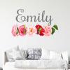 CuteDecals Flower Custom Name Wall Decal - Floral Peonies Roses Camellias Art Decor Flowers Stickers Home Nursery Decoration (Small Wide 20inchx9inch Height) view 4
