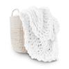 Adyrescia Chunky Knit Blanket Throw | 100% Hand Knit with Jumbo Chenille Yarn (50"x60", Bright White) view 1